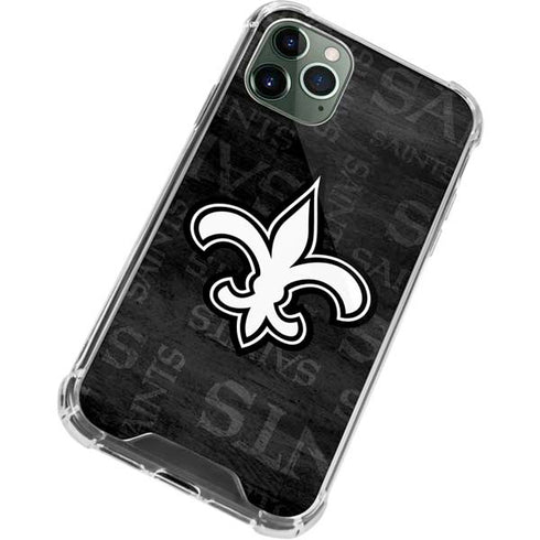 NFL New Orleans Saints Black & White iPhone 12 Pro Clear Case