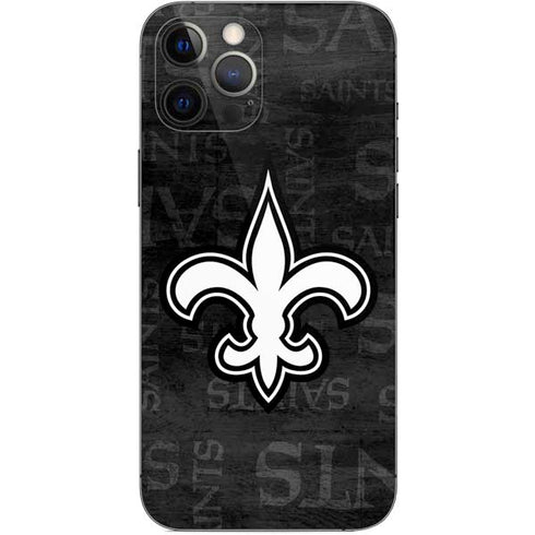 NFL New Orleans Saints Black & White iPhone 12 Pro Max Skin