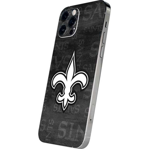 NFL New Orleans Saints Black & White iPhone 12 Pro Max Skin