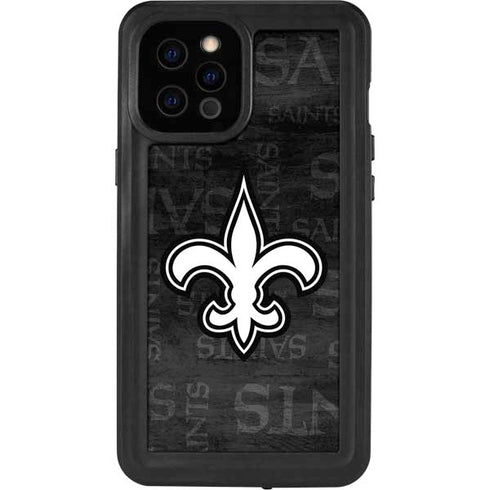 NFL New Orleans Saints Black & White iPhone 12 Pro Max Waterproof Case