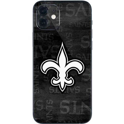 NFL New Orleans Saints Black & White iPhone 12 Skin