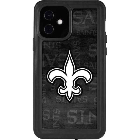 NFL New Orleans Saints Black & White iPhone 12 Waterproof Case
