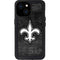 NFL New Orleans Saints Black & White iPhone 13 Mini Waterproof Case