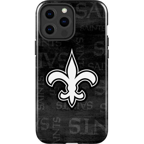 NFL New Orleans Saints Black & White iPhone 13 Pro Max Impact Case