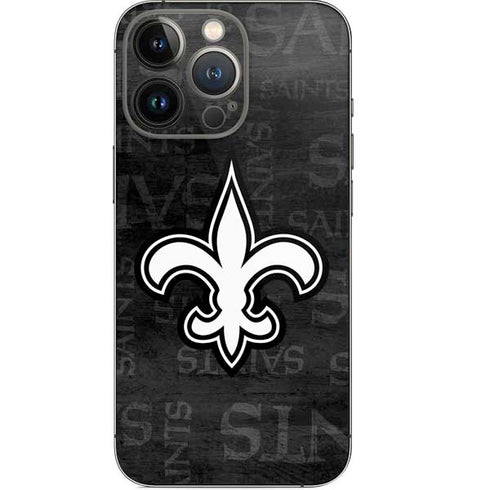 NFL New Orleans Saints Black & White iPhone 13 Pro Skin