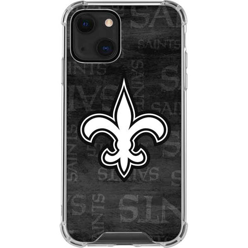 NFL New Orleans Saints Black & White iPhone 14 Clear Case