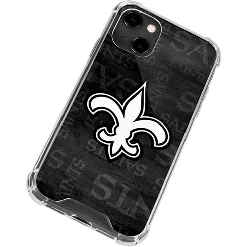 NFL New Orleans Saints Black & White iPhone 14 Clear Case
