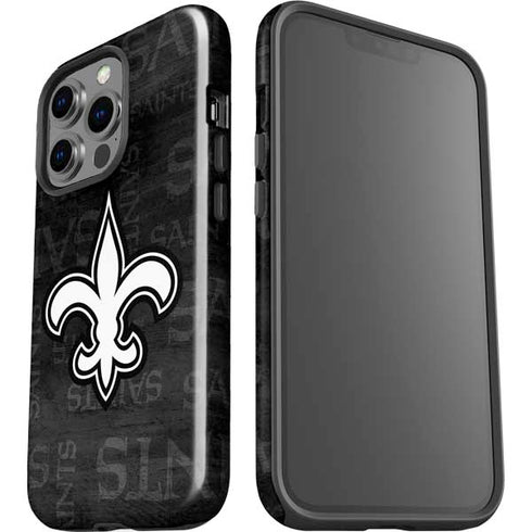 NFL New Orleans Saints Black & White iPhone 14 Pro Impact Case