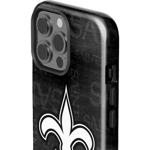 NFL New Orleans Saints Black & White iPhone 15 Pro Max Impact Case