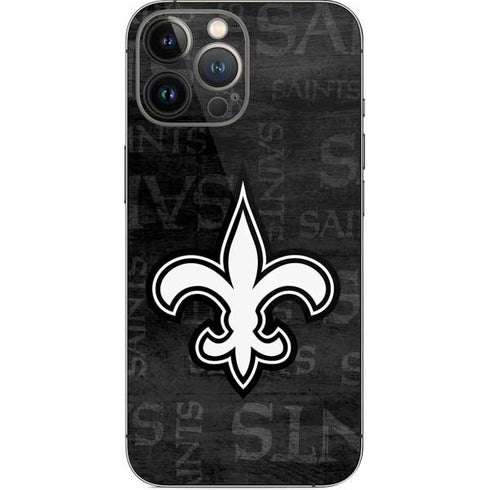 NFL New Orleans Saints Black & White iPhone 14 Pro Max Skin