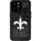 NFL New Orleans Saints Black & White iPhone 14 Pro Max Waterproof Case