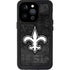 NFL New Orleans Saints Black & White iPhone 14 Pro Waterproof Case