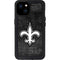 NFL New Orleans Saints Black & White iPhone 15 Plus Waterproof Case