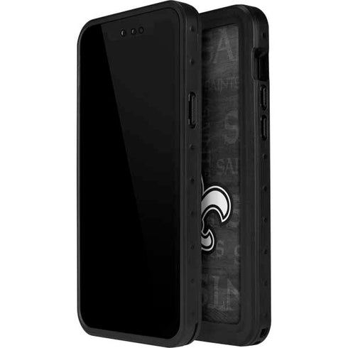 NFL New Orleans Saints Black & White iPhone 15 Waterproof Case