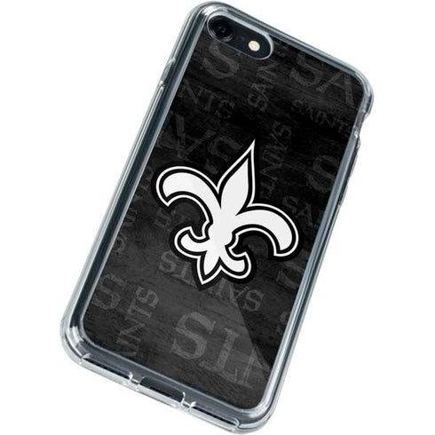 NFL New Orleans Saints Black & White iPhone SE (2nd & 3rd Gen) Clear Case