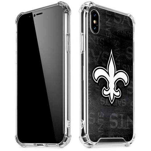 NFL New Orleans Saints Black & White iPhone X/XS Clear Case