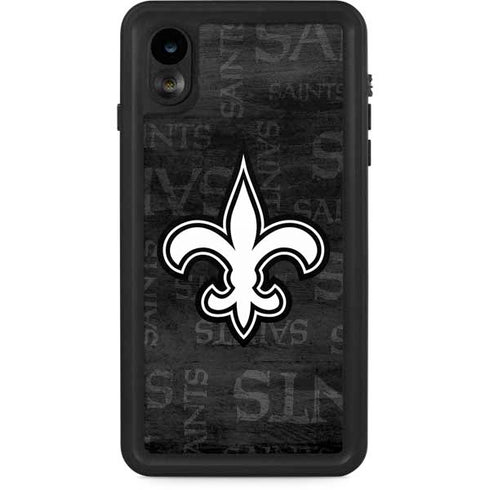 NFL New Orleans Saints Black & White iPhone XR Waterproof Case
