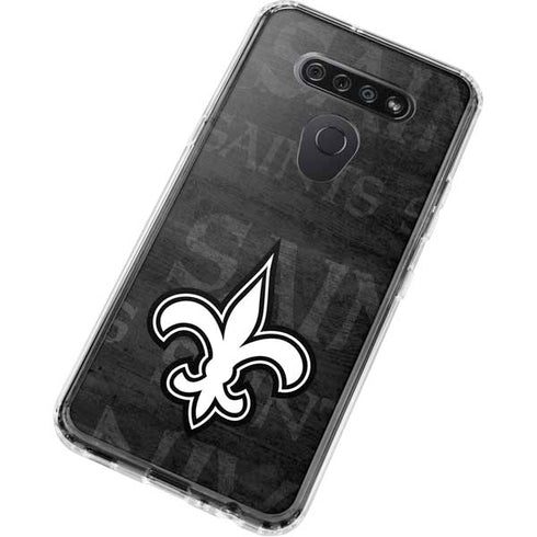 NFL New Orleans Saints Black & White LG K51/Q51 Clear Case