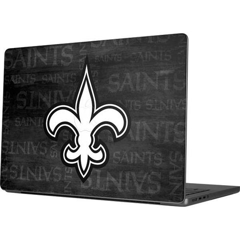 NFL New Orleans Saints Black & White MacBook Pro 14in (2021-24) Skin