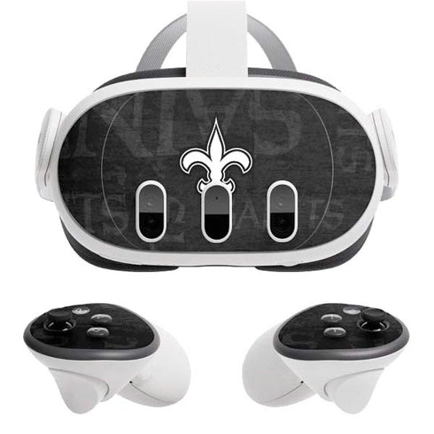 NFL New Orleans Saints Black & White Meta Quest 3 Skin