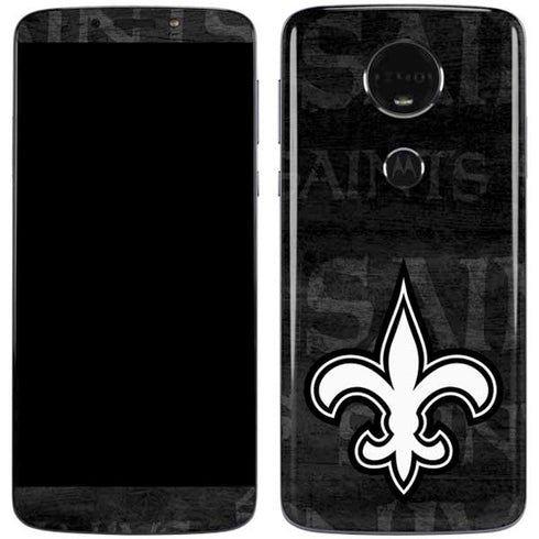 NFL New Orleans Saints Black & White Moto E5 Plus Skin