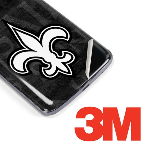 NFL New Orleans Saints Black & White Moto E5 Plus Skin