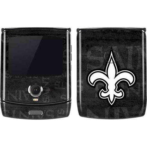 NFL New Orleans Saints Black & White Motorola RAZR Skin