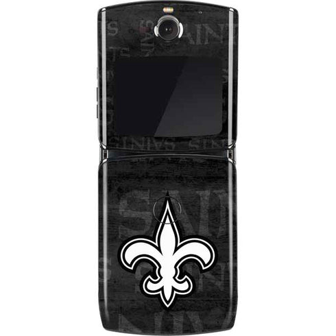 NFL New Orleans Saints Black & White Motorola RAZR Skin