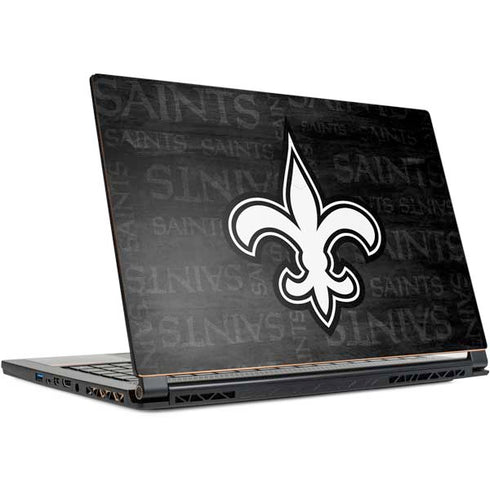 NFL New Orleans Saints Black & White MSI GS65 Stealth Laptop Skin