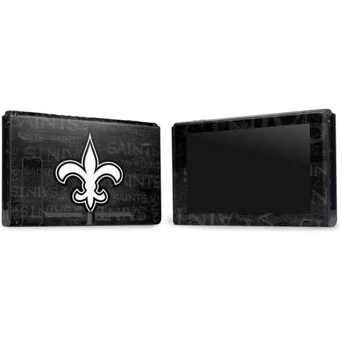 NFL New Orleans Saints Black & White Nintendo Switch Bundle Skin