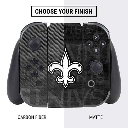 NFL New Orleans Saints Black & White Nintendo Switch Bundle Skin