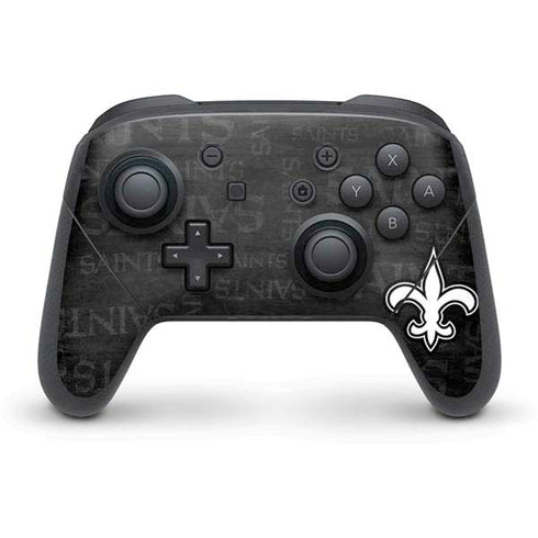 NFL New Orleans Saints Black & White Nintendo Switch Pro Controller Skin