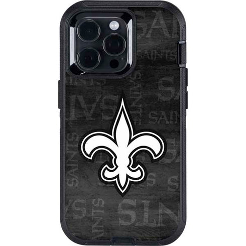 NFL New Orleans Saints Black & White Otterbox Defender iPhone Skin