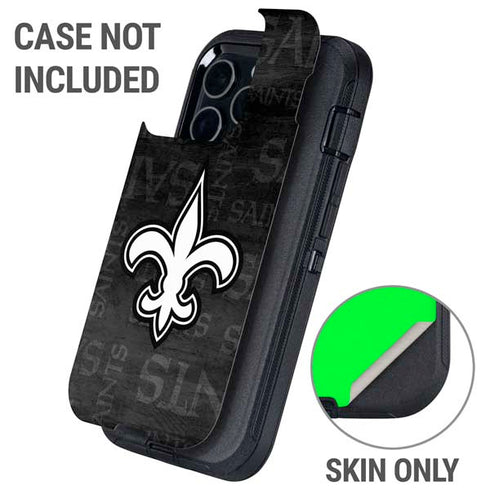 NFL New Orleans Saints Black & White Otterbox Defender iPhone Skin
