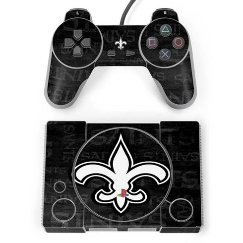 NFL New Orleans Saints Black & White PlayStation Classic Bundle Skin