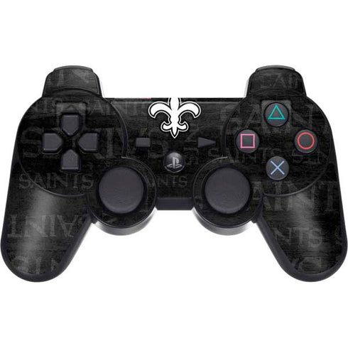 NFL New Orleans Saints Black & White PS3 Dual Shock wireless controller Skin