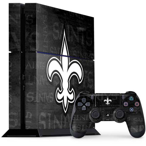 NFL New Orleans Saints Black & White PS4 Console and Controller Bundle Skin