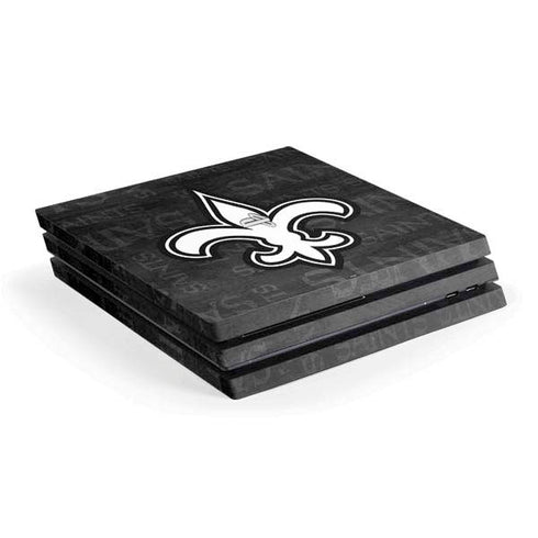 NFL New Orleans Saints Black & White PS4 Pro Console Skin