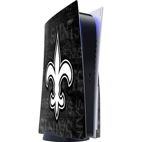 NFL New Orleans Saints Black & White PS5 Console Skin