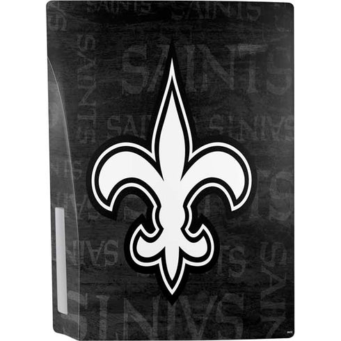 NFL New Orleans Saints Black & White PS5 Console Skin