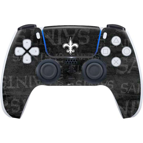NFL New Orleans Saints Black & White PS5 Controller Skin