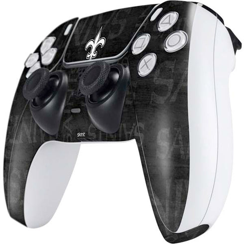 NFL New Orleans Saints Black & White PS5 Controller Skin