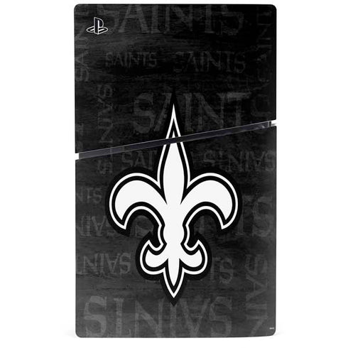 NFL New Orleans Saints Black & White PS5 Slim Digital Edition Bundle Skin