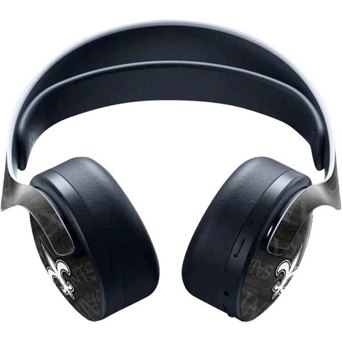 NFL New Orleans Saints Black & White PULSE 3D Wireless Headset for PS5 Skin
