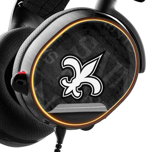NFL New Orleans Saints Black & White SteelSeries Arctis 5 Skin