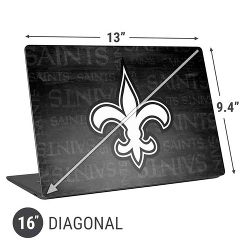 NFL New Orleans Saints Black & White Universal Laptop 16in (13 x 9.4in) Skin