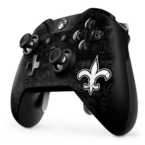NFL New Orleans Saints Black & White Xbox One Elite Controller Skin