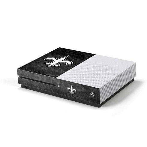 NFL New Orleans Saints Black & White Xbox One S Console Skin