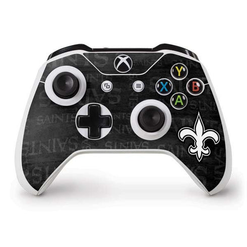 NFL New Orleans Saints Black & White Xbox One S Controller Skin