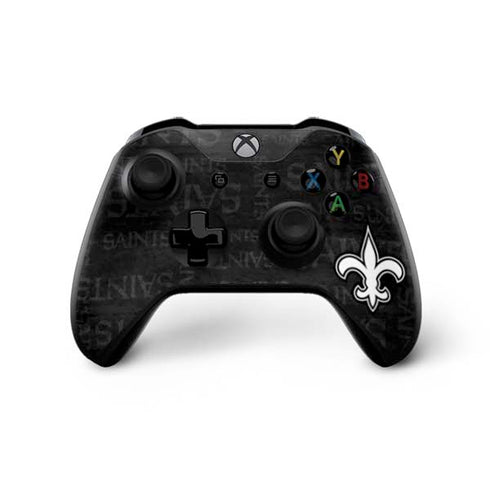 NFL New Orleans Saints Black & White Xbox One X Controller Skin